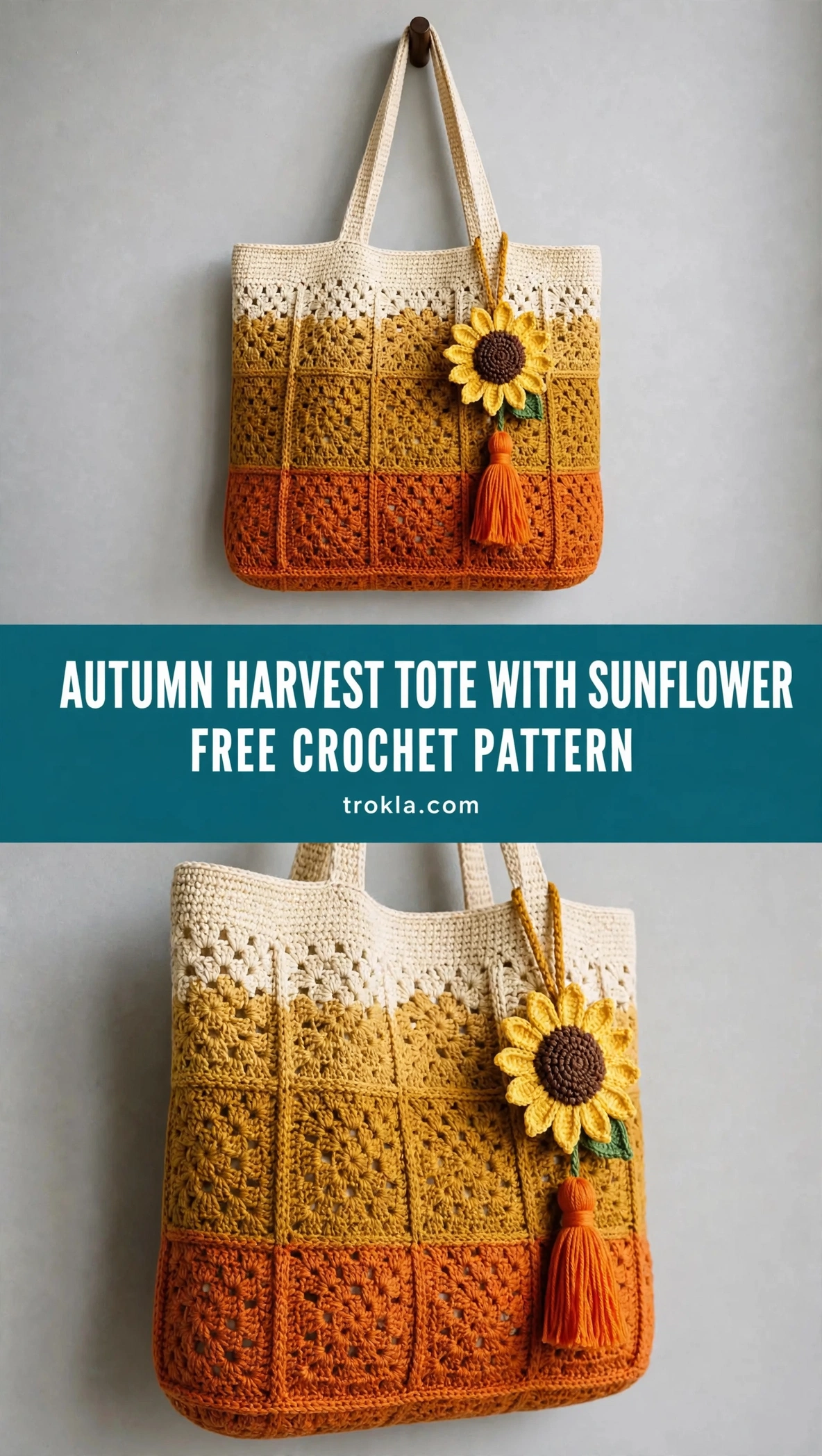 Autumn Harvest Tote with Sunflower Free Crochet Pattern - photo 2