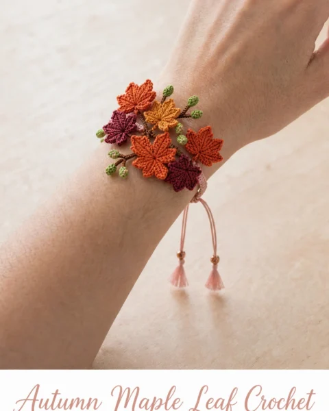 Autumn Maple Leaf Crochet Bracelet Free Pattern