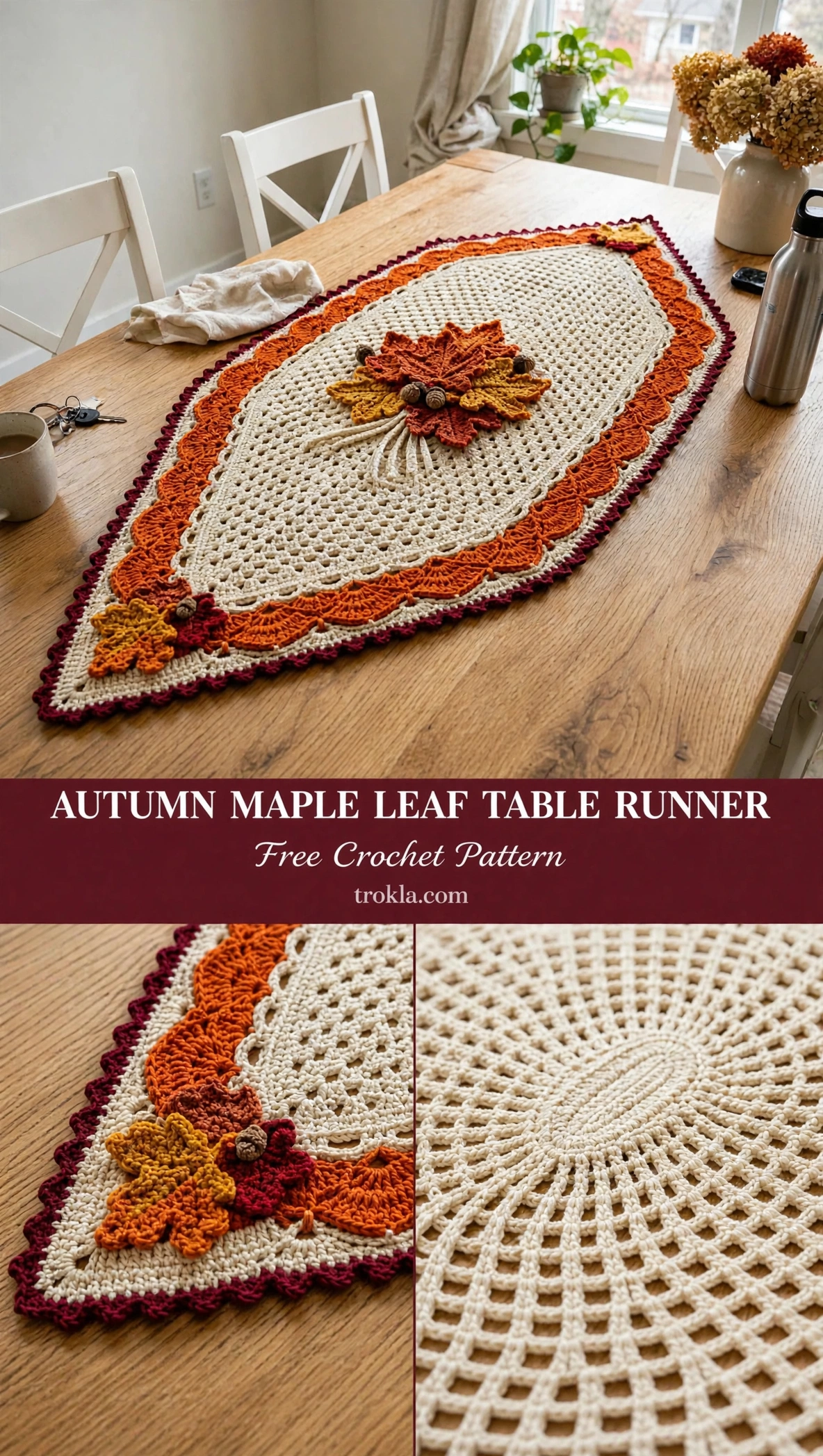 Autumn Maple Leaf Table Runner Free Crochet Pattern - photo 2