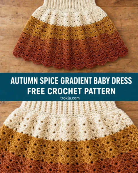 Autumn Spice Gradient Baby Dress Free Crochet Pattern