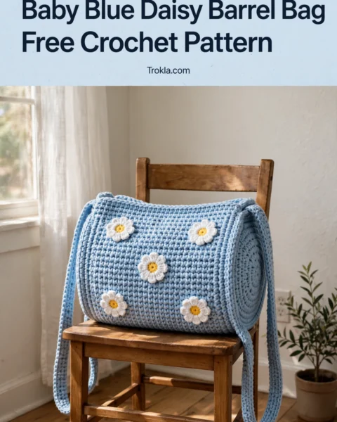 Baby Blue Daisy Barrel Bag – Charming Free Crochet Pattern