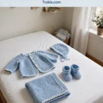 Baby blue heirloom layette set
