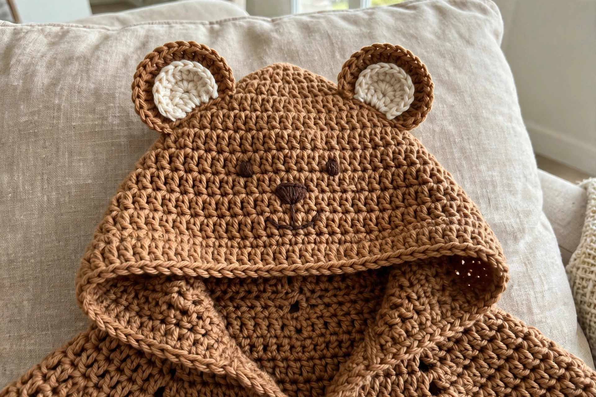 Bear poncho ear detail