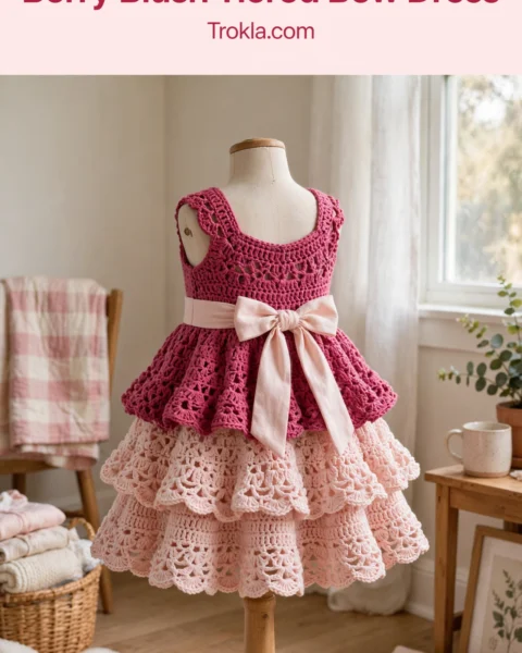 Berry Blush Tiered Twirl Dress Free Crochet Pattern