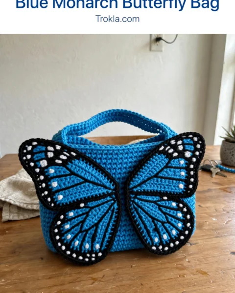 Blue Monarch Butterfly Bag Free Crochet Pattern