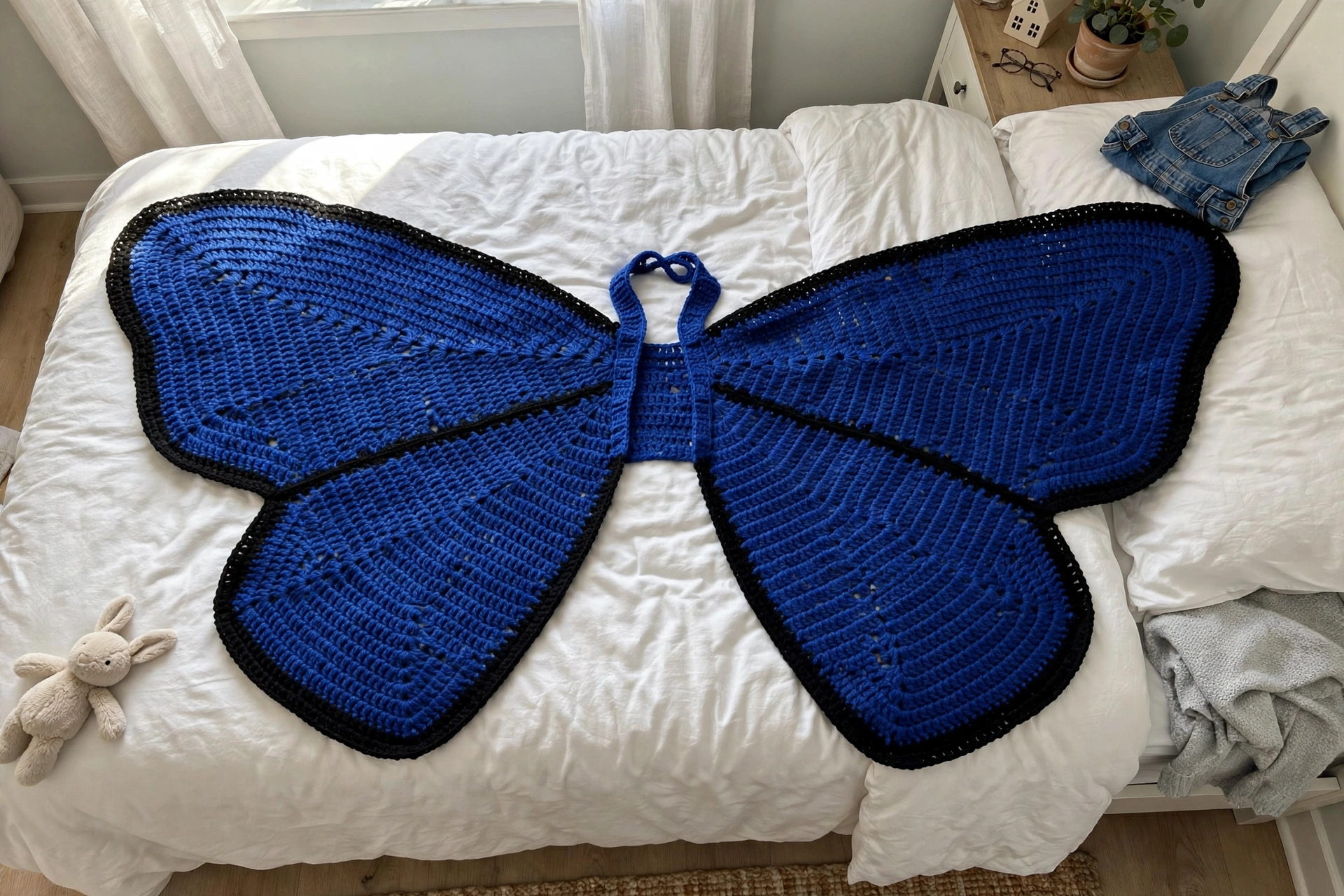 Blue morpho cape wings on the back