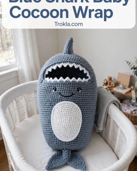 Blue Shark Baby Cocoon Wrap Free Crochet Pattern