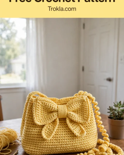 Butter Yellow Bow Bag Free Crochet Pattern