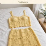 Butter yellow romantic crochet set