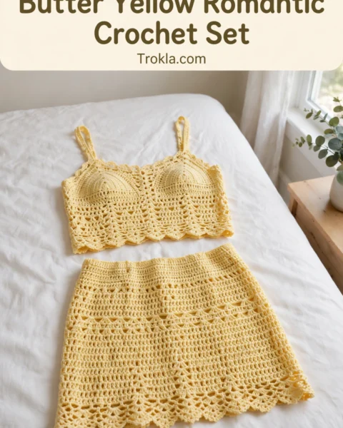 Butter Yellow Romantic Crochet Set Free Crochet Pattern