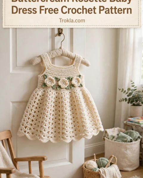 Buttercream Rosette Baby Dress Free Crochet Pattern