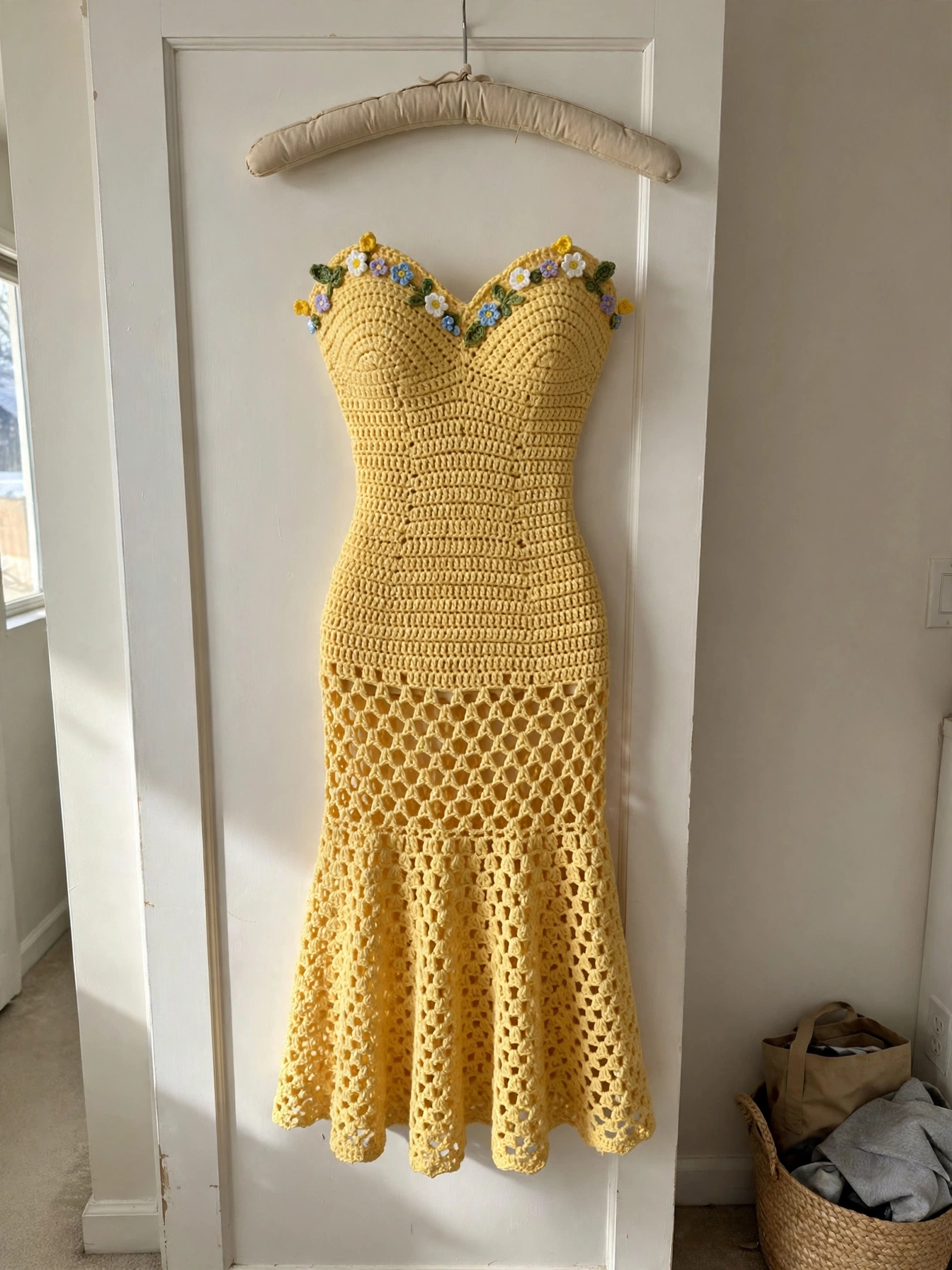Buttercream dress lace skirt