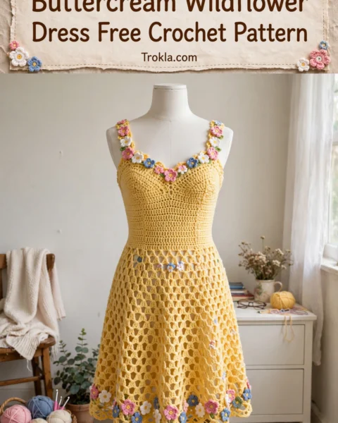 Buttercream Wildflower Dress Free Crochet Pattern