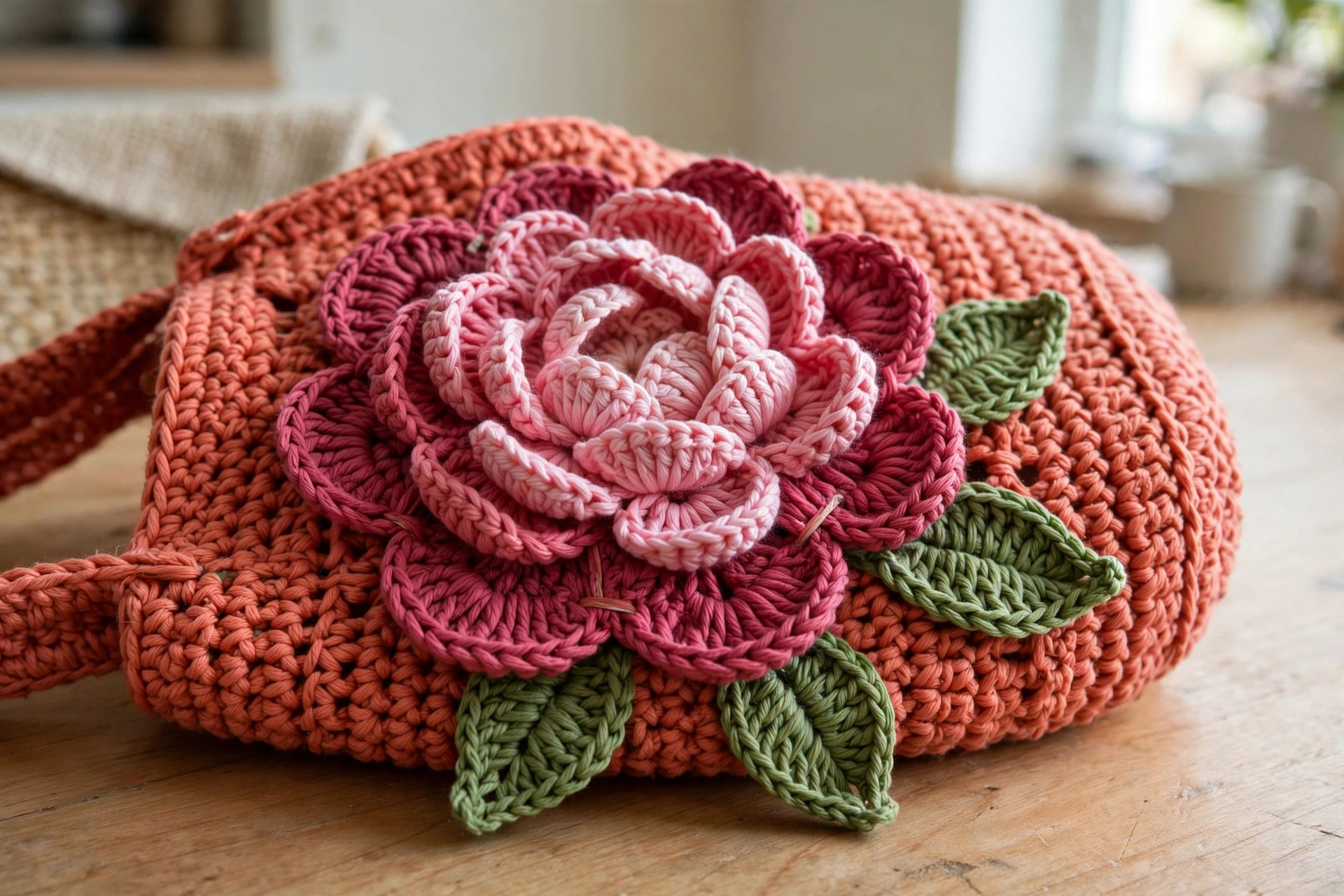 Barrel bag peony detail