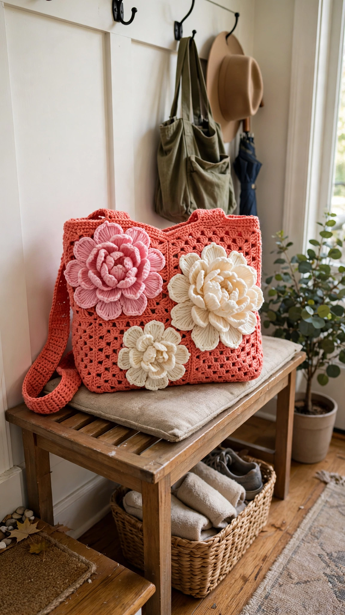 Peony bag on door hook