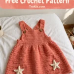 Coral baby crochet pinafore