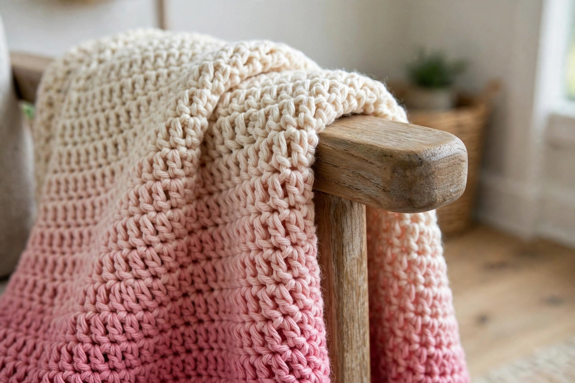 Ombre poncho panels detail