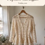 Cream lace Victorian peplum cardigan