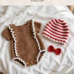 Gingerbread baby outfit flat lay