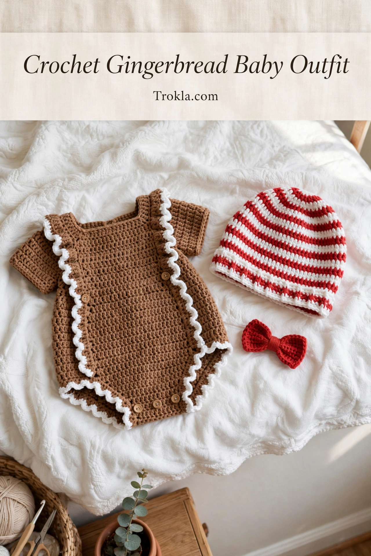Crochet Gingerbread Baby Outfit Pattern