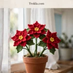 Crochet poinsettia pot