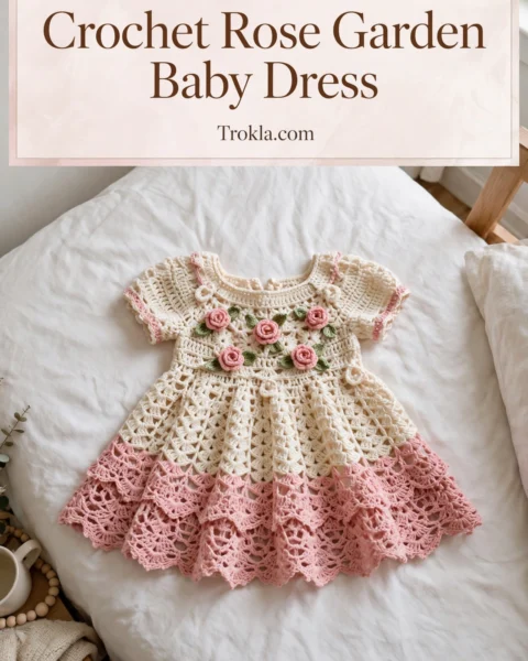 Crochet Rose Garden Baby Dress Free Pattern
