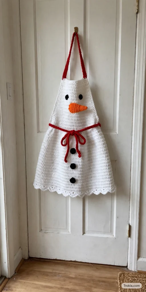 Crochet snowman apron