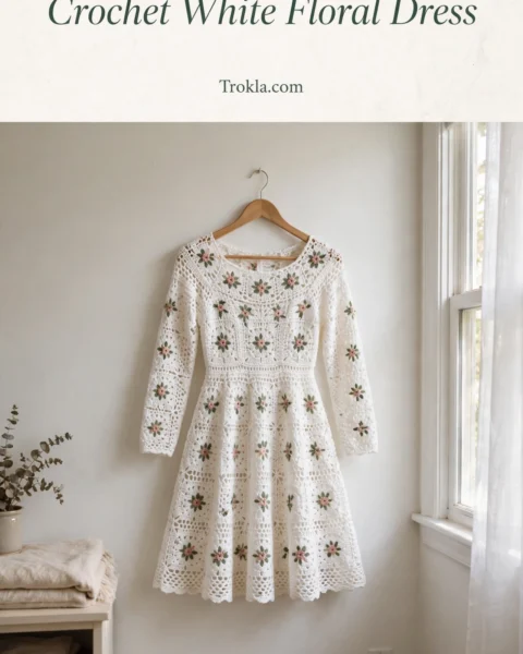 Crochet White Floral Dress Free Crochet Pattern