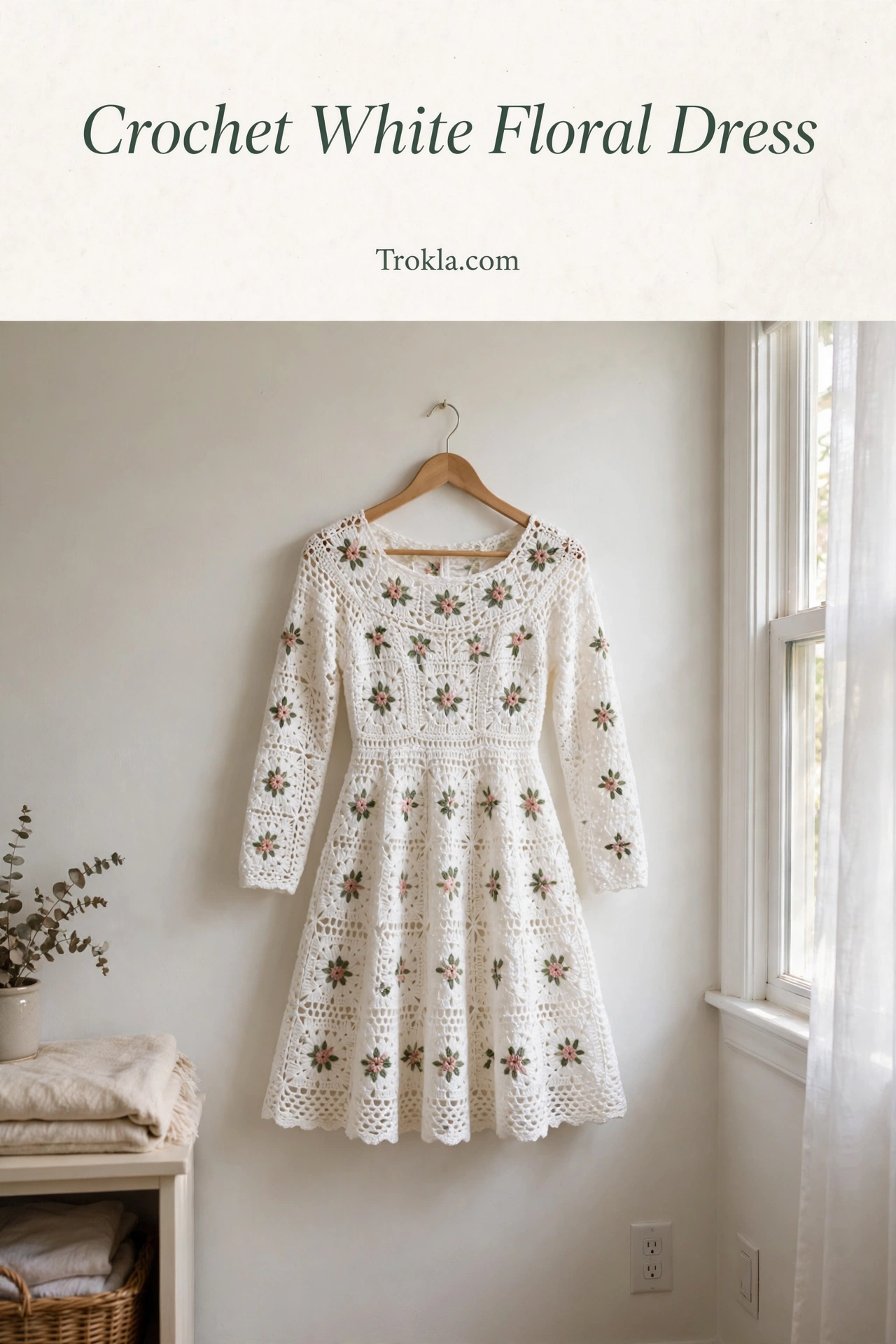 Crochet White Floral Dress