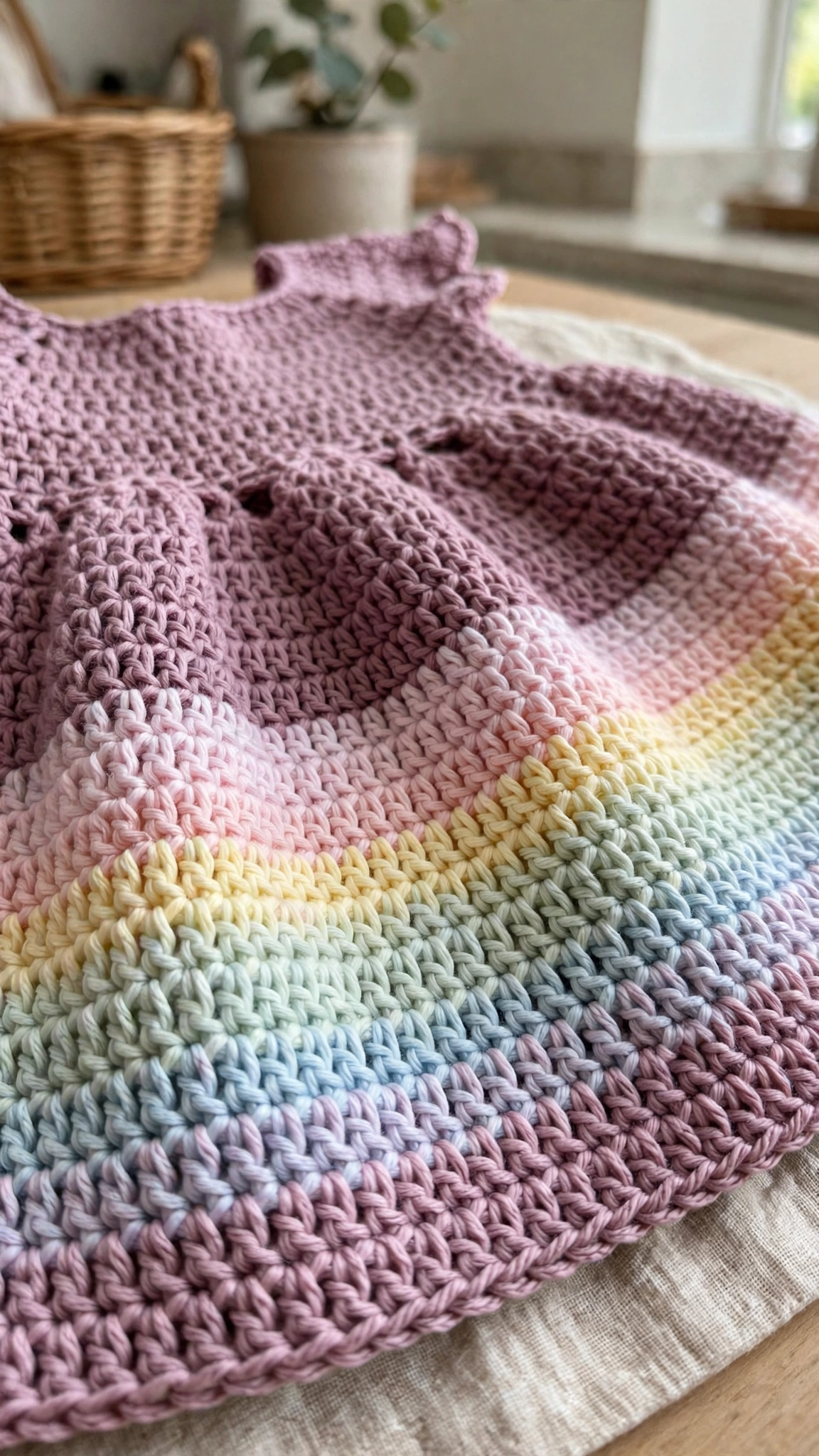 Rainbow stripes close-up