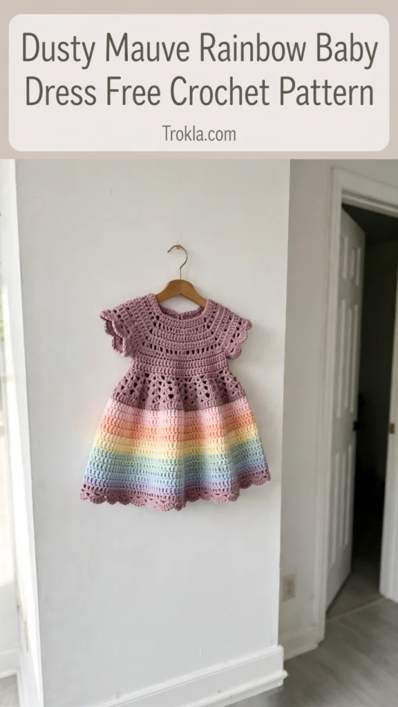 Dusty mauve rainbow baby dress