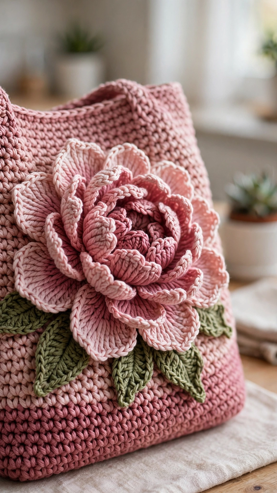 Peony applique close-up