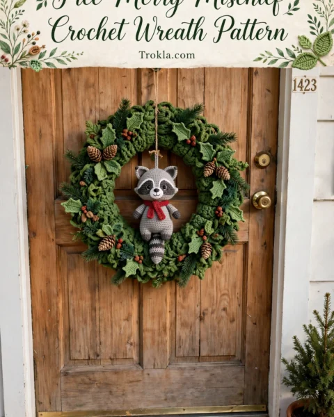 Free Merry Mischief Crochet Wreath Pattern