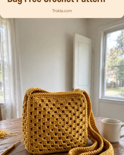 Golden Honey Granny Square Bag Free Crochet Pattern