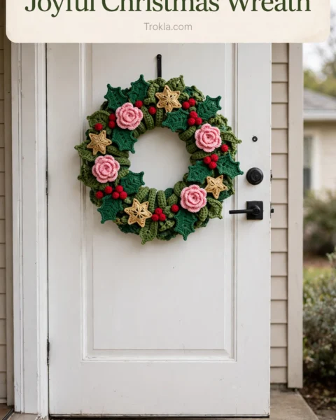 Joyful Christmas Wreath Crochet Pattern Free Crochet Pattern