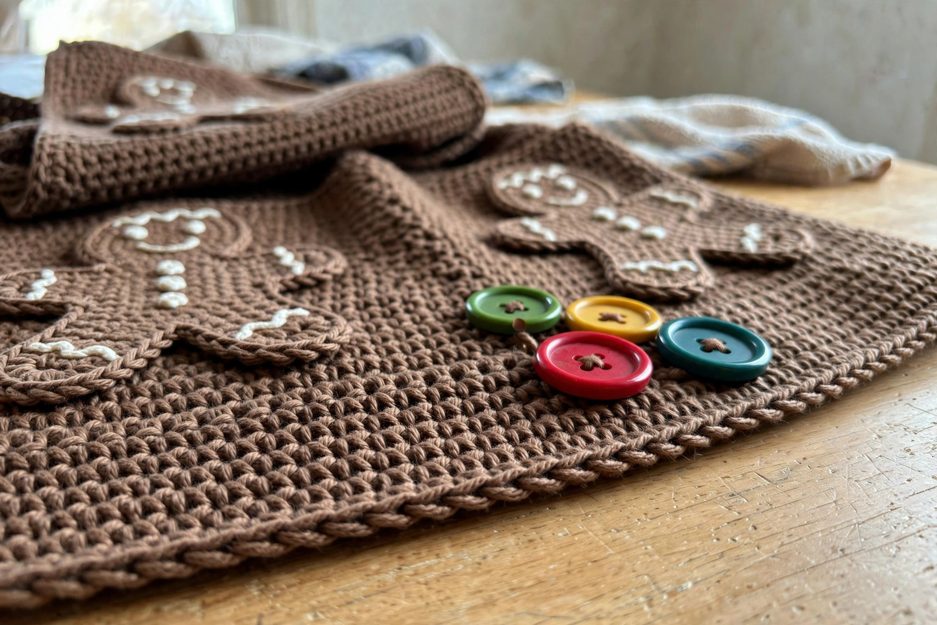 Gingerbread apron stitch detail