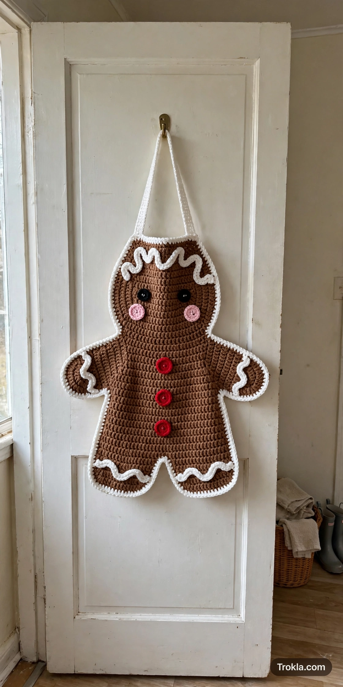Kids crochet gingerbread Christmas apron