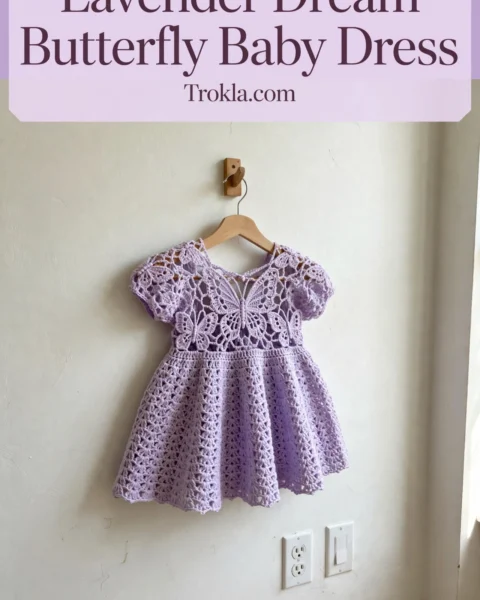 Lavender Dream Butterfly Baby Dress Free Crochet Pattern