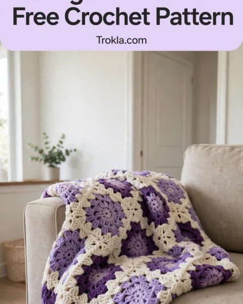 Lavender Dreams Hexagon Throw Free Crochet Pattern