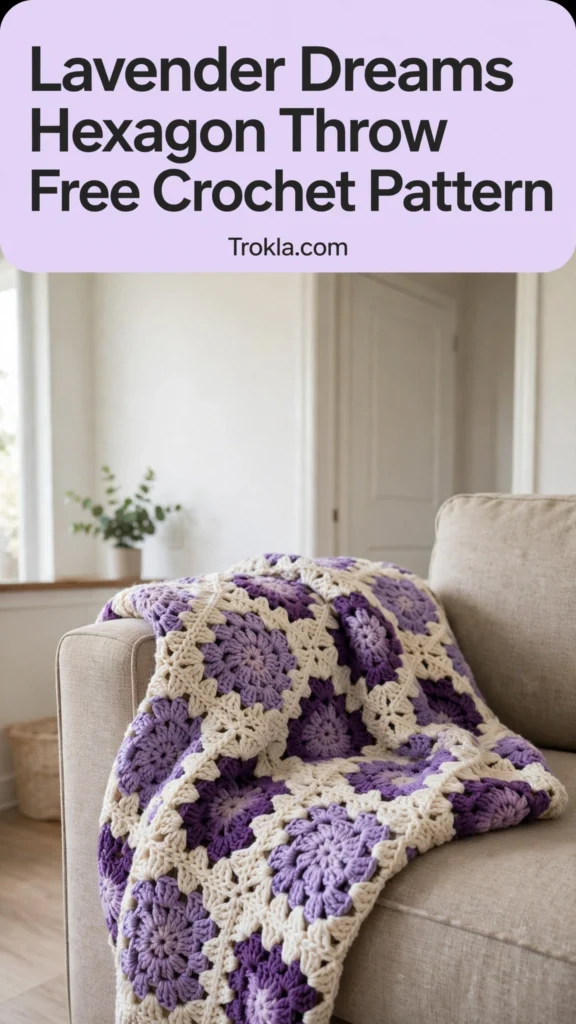Lavender hexagon throw