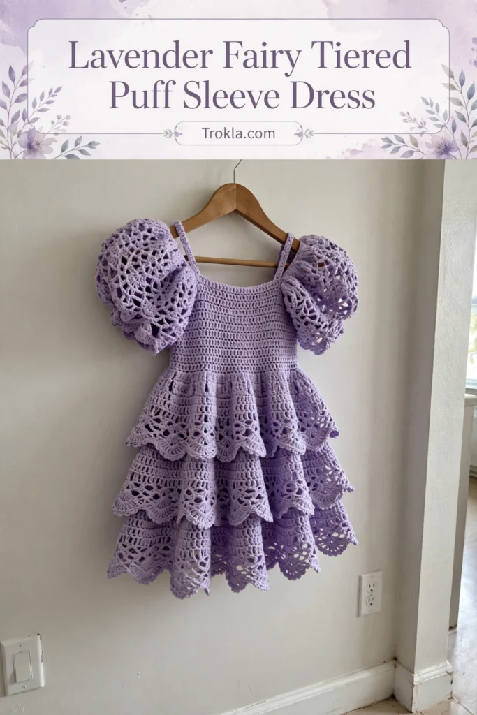 Lavender fairy tiered puff sleeve dress