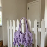 Lavender fields crochet tote