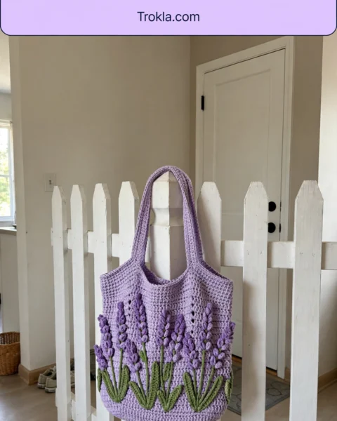 Lavender Fields Crochet Tote Free Pattern