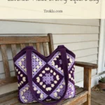 Lavender fields granny square bag