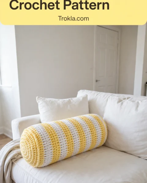 Lemon Sorbet Candy Bolster Pillow Free Crochet Pattern