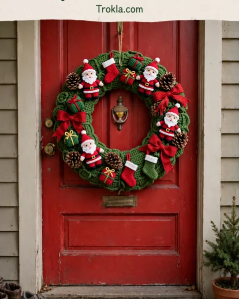 Merry Christmas Wreath Pattern Free Crochet Pattern