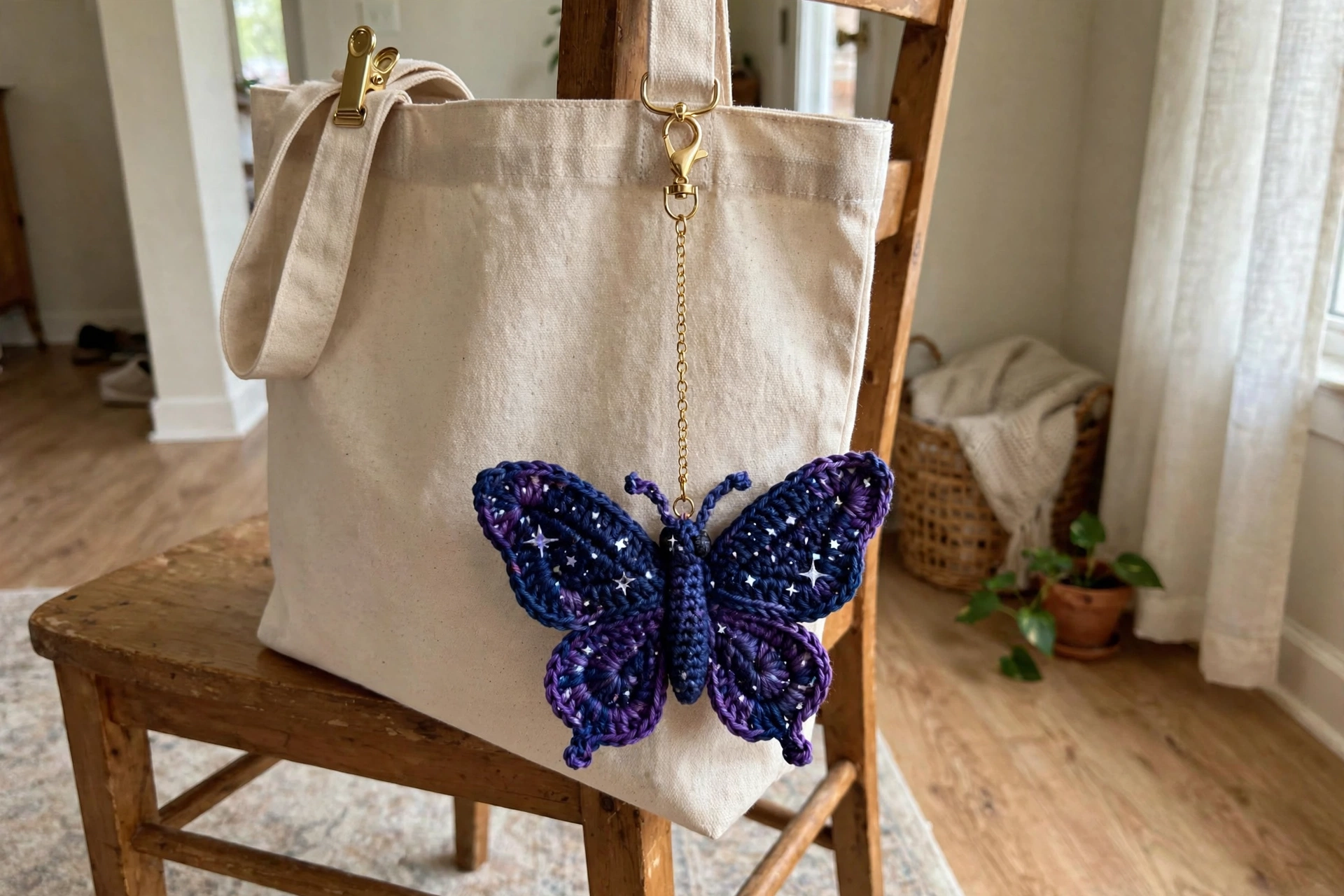 Butterfly charm on a bag