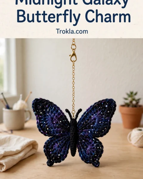 Midnight Galaxy Butterfly Charm Free Crochet Pattern