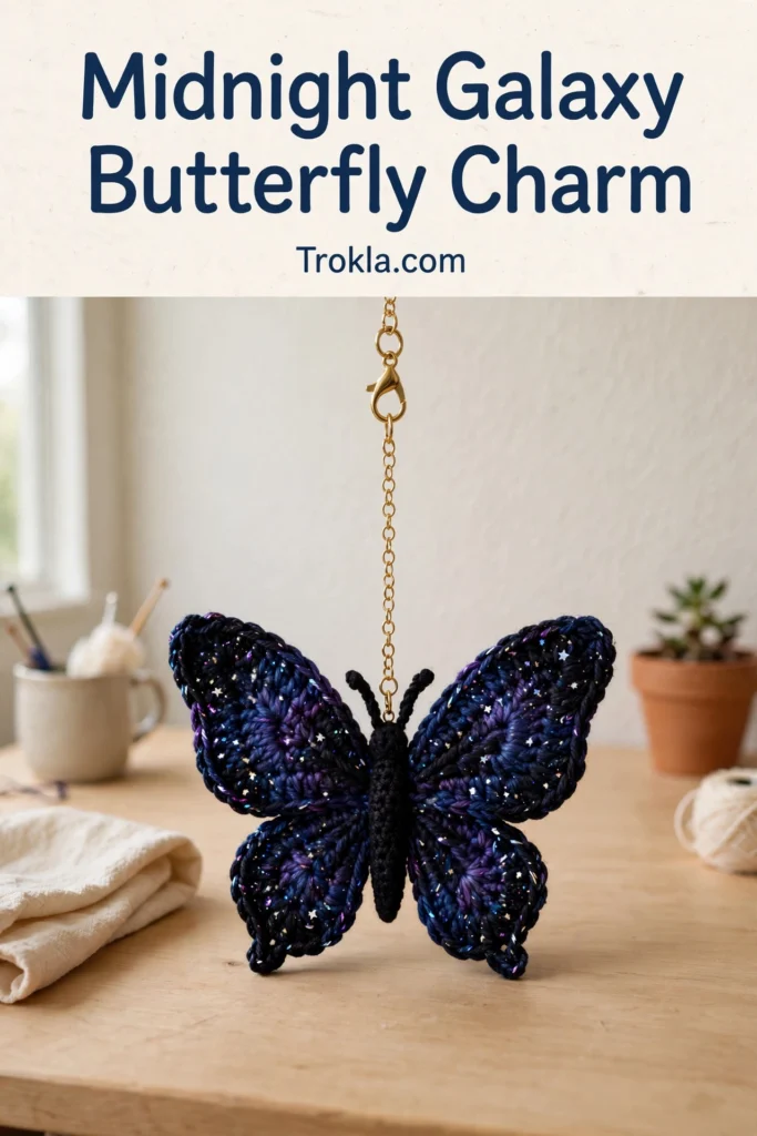 Midnight galaxy butterfly charm