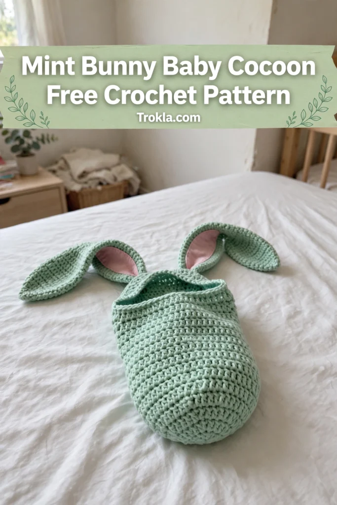 Mint bunny baby cocoon